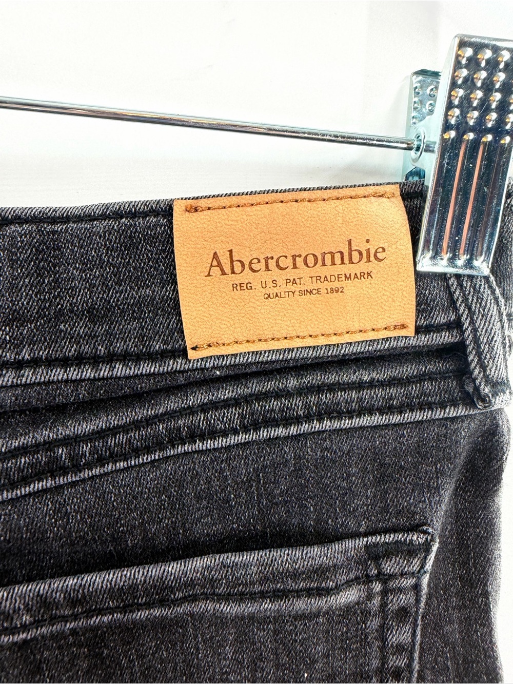 EUC Abercrombie Kids Black Wash Low Rise Midi Shorts - Picture 5 of 6
